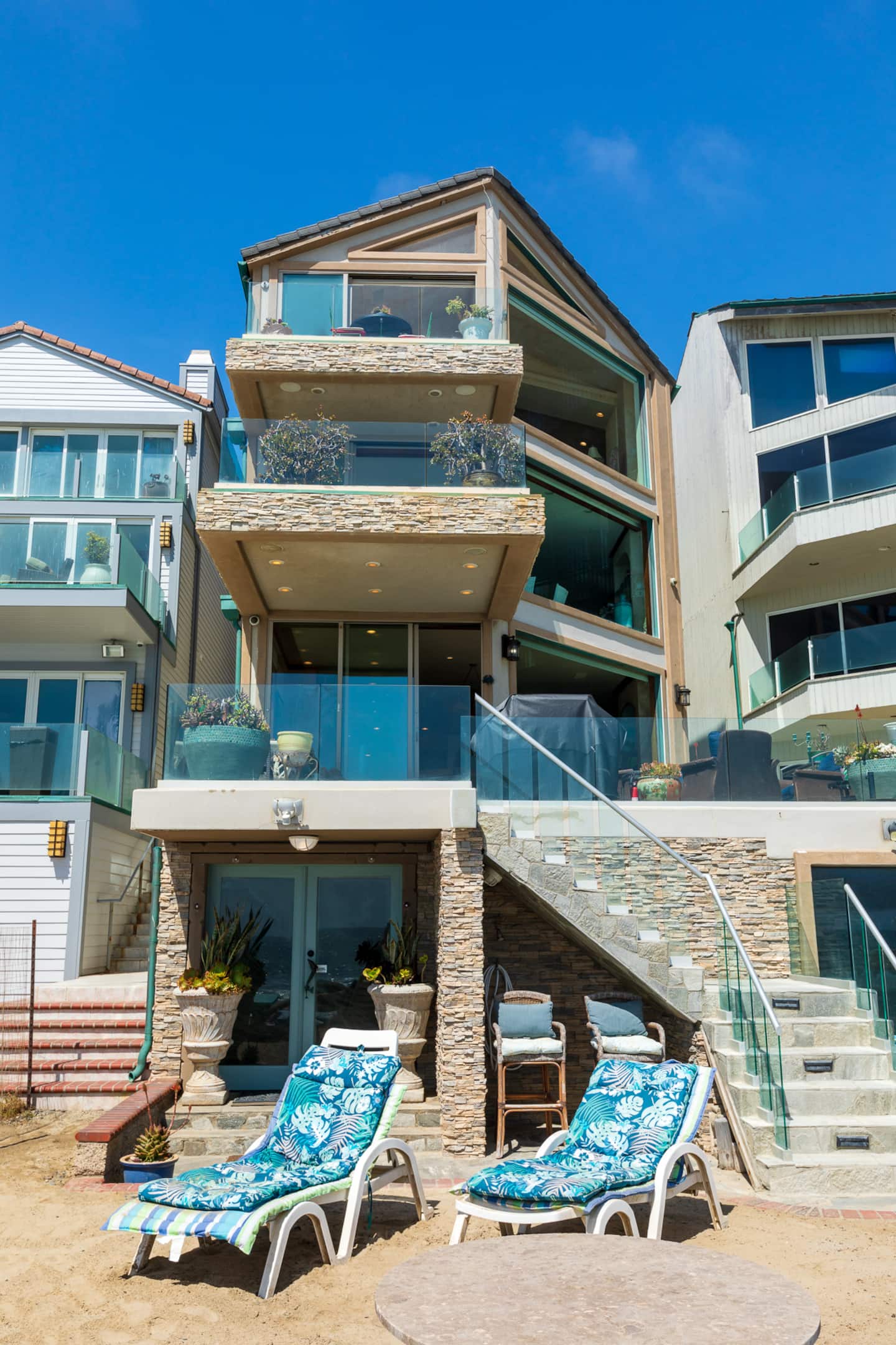 Villa exterior from the sand