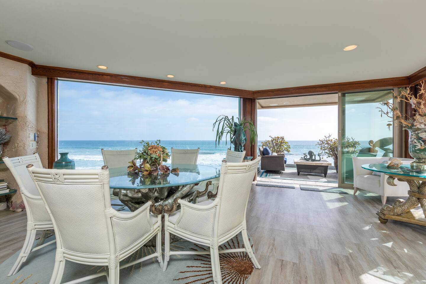 Dining table set for eight