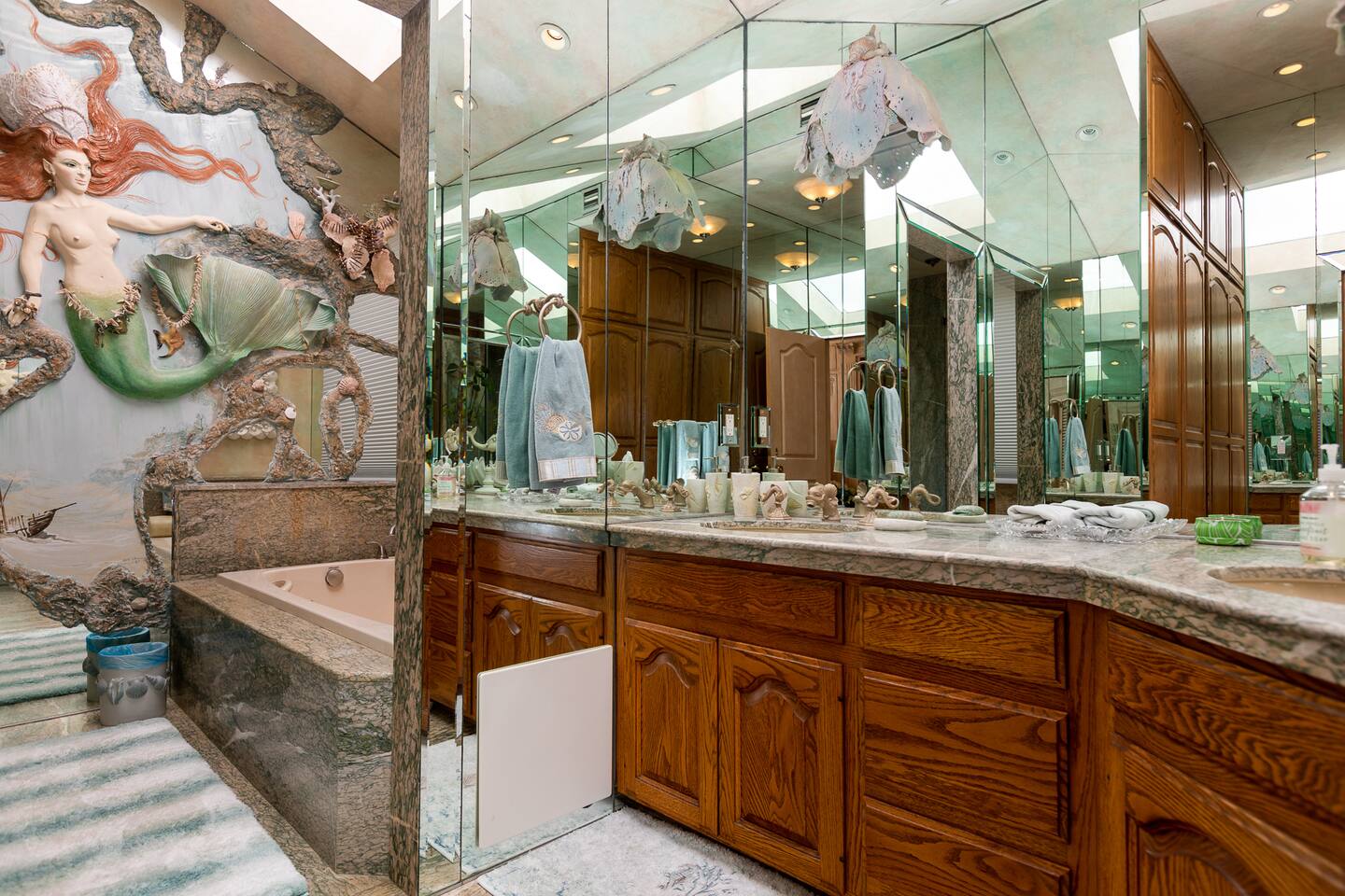 Master bathroom in French marble