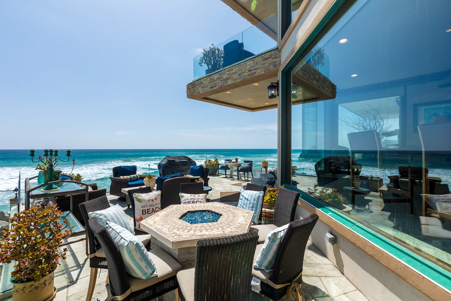 Villa and shoreline