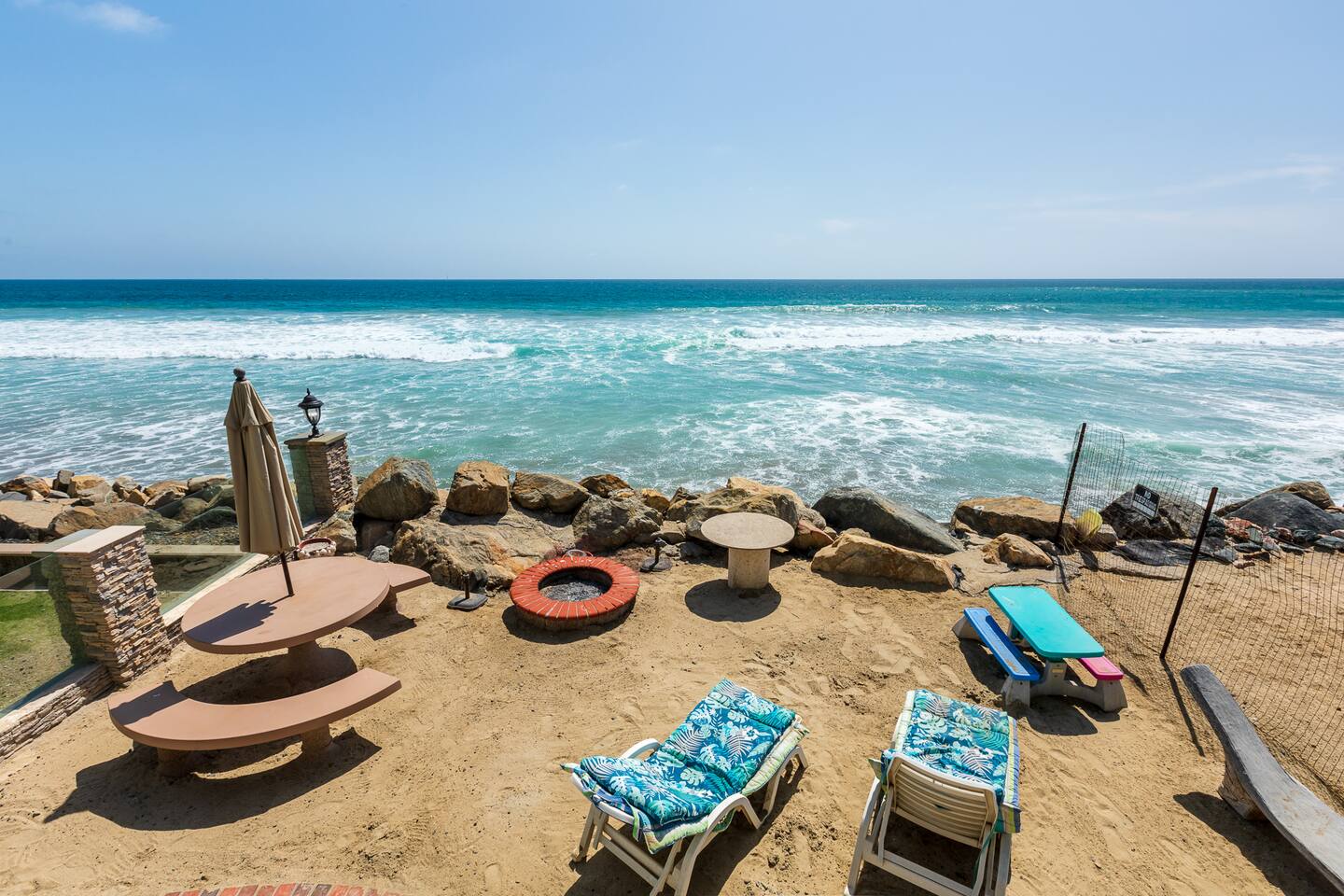 Surf breaking in front of the property
