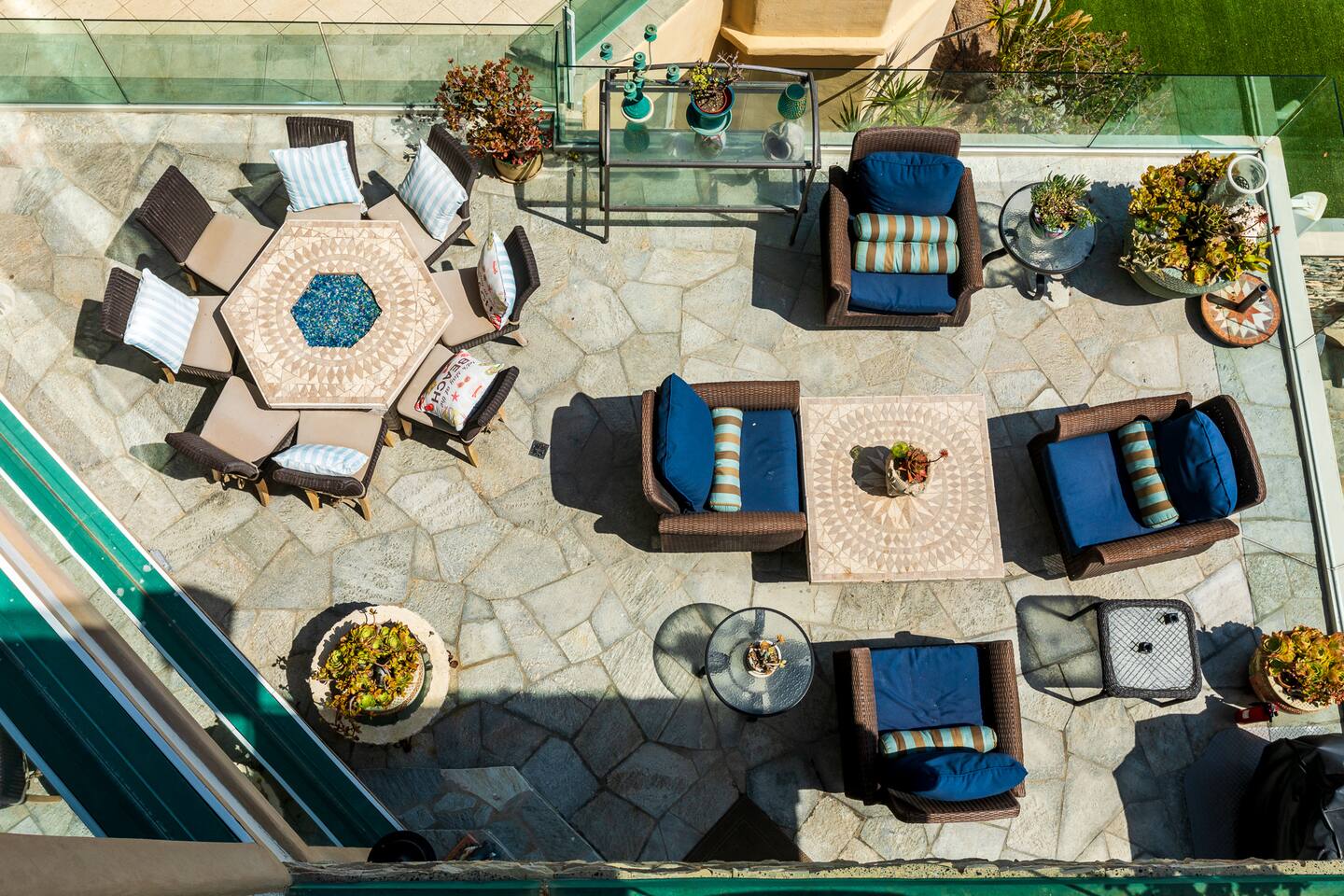 Beach frontage at the villa